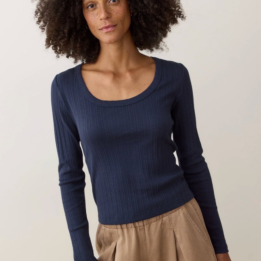 Marine Layer Lexi Pointelle Rib Top